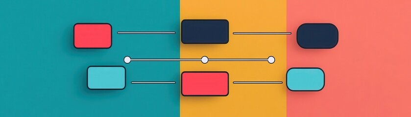 Obraz premium Flowchart showing algorithmic data processing and insights, flat design illustration