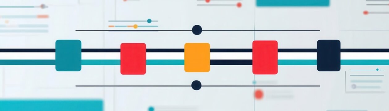 Flowchart showing algorithmic data processing and insights, flat design illustration