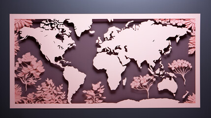 paper crafting style world map