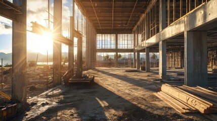 Sun-Drenched Construction Site: A Glimpse of the Future