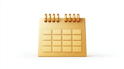 Gold Calendar , Isolated On White Background, Perfect For Event-Themed Designs And Date Promotions . Generative ai