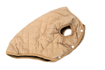 Dog warm fleece puffer vest coat for cold Weather. Pet jacket quilted vest clothes for Cat on an isolated background.