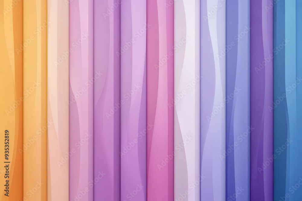 Poster hue stripes in symmetrical gradients, modern abstract illustration, creating a balanced flow with de