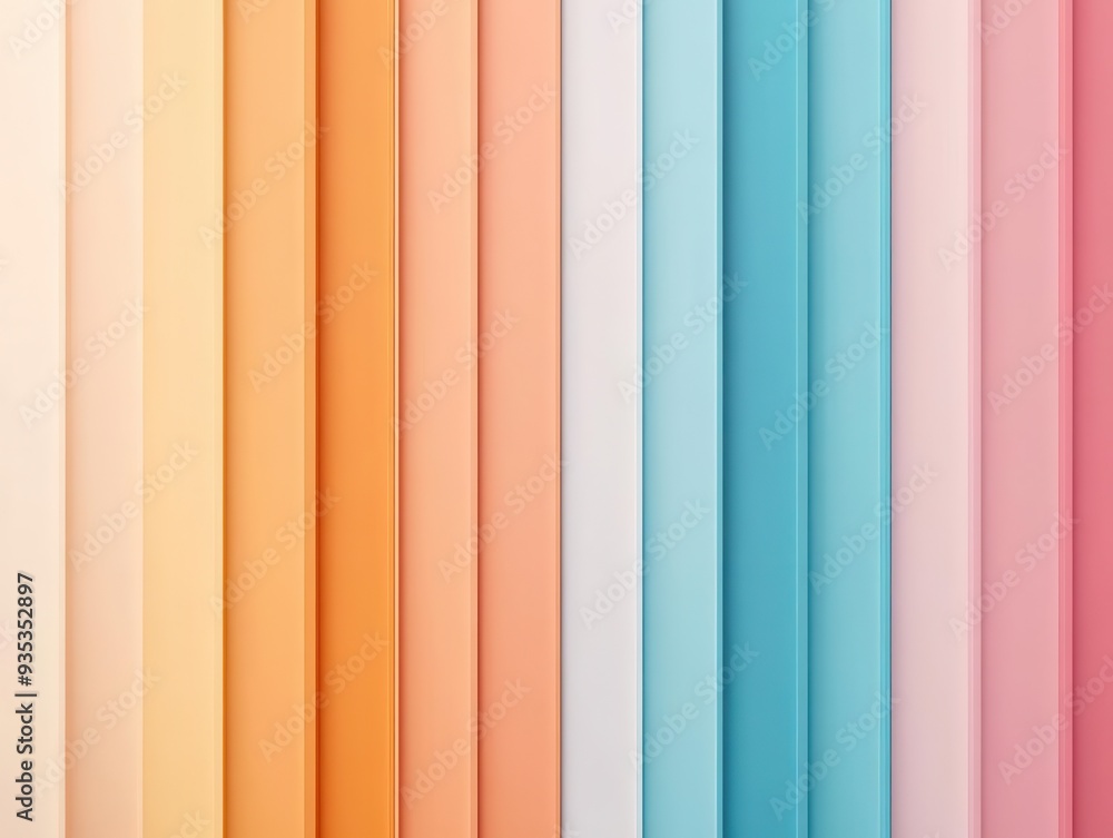 Poster hue stripes in subtle gradients with perfect symmetry, modern abstract illustration, creating a bala