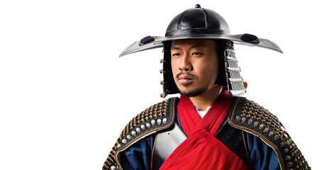 Samurai on on white isolated on transparent white background 