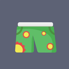 green short pants in flat vector design.