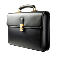 Sleek Black Briefcase Isolated on White Background Ideal for Professional and Business Use