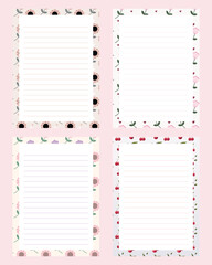 Cute kawaii sweet notepad memo pad and planner scrapbooking elements stickers