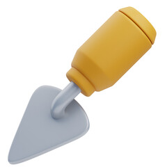 3D Construction Hand Trowel Illustration Icon