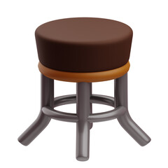 3D Coffee Shop Round Stool Chair