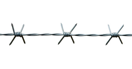 Fence wire line on transparent and white background 