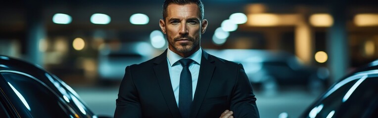 Professional Bodyguards Ensure Safety Near Luxury Vehicle