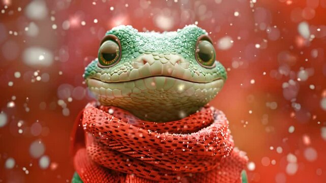 The symbol of the new year is a green snake. a festive poster with a snake.