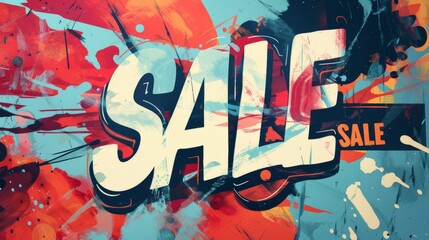 Abstract Sale Graffiti Background.