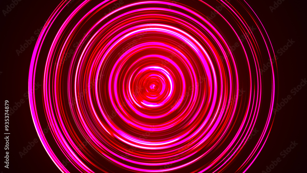 Poster bright led tunnel. colorful effect of colored radial movement. abstract rounded background. colored 