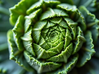 Fototapeta premium Extreme Macro of Green Cabbage Leaves