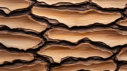 Intricate pattern of sassafras bark, rough and thick with distinct ridges, capturing the essence of nature's rugged beauty