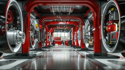 Architect's futuristic showroom with avant-garde decor elements