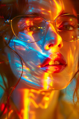 Abstract portrait of a woman with her face partial