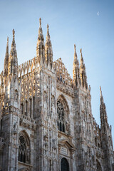 Fototapeta premium Famous cathedral, church in a clear morning in Milan, Italy, Europe