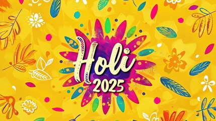 Vibrant background for Holi celebration in India in bright colors. Happy Holi