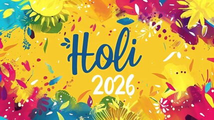 Vibrant background for Holi celebration in India in bright colors. Happy Holi
