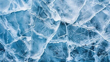 Beautiful ice in cracks, winter background