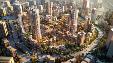 Naklejka premium Urban planning and spatial arrangements