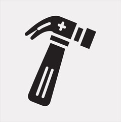 Hammer Icon Vector silhouette illustration icon on a white background