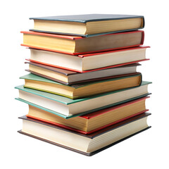 Stacked Books Isolated on White Background Ideal for Educational and Literary Illustrations
