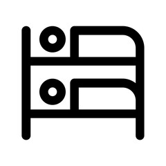 double bed line icon