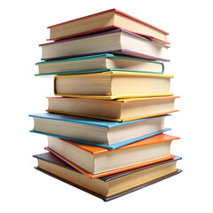 Stacked Books Isolated on White Background Ideal for Educational and Literary Illustrations
