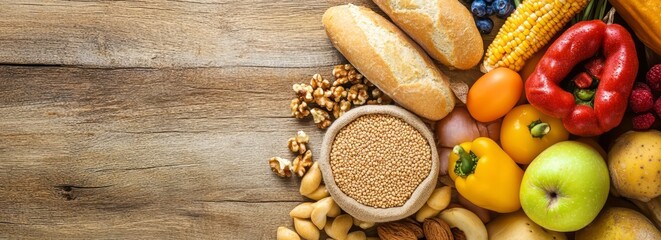 Carbohydrates banner with copyspace, sugar molecules. Along with proteins and fats, carbohydrates are one of three main nutrients found in foods and drinks.