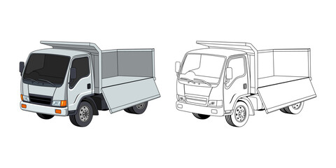 Small Truck Cartoon Design Illustration vector eps format suitable for your design needs logo illustration animation etc
