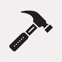 Hammer Icon Vector silhouette illustration icon on a white background