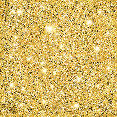 Vector golden glitter texture with sparkle splashes. EPS 10