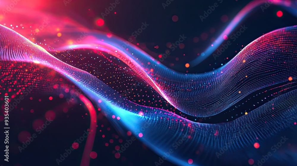 Aufkleber an abstract, high-tech background with luminous patterns and lines, representing futuristic medical 