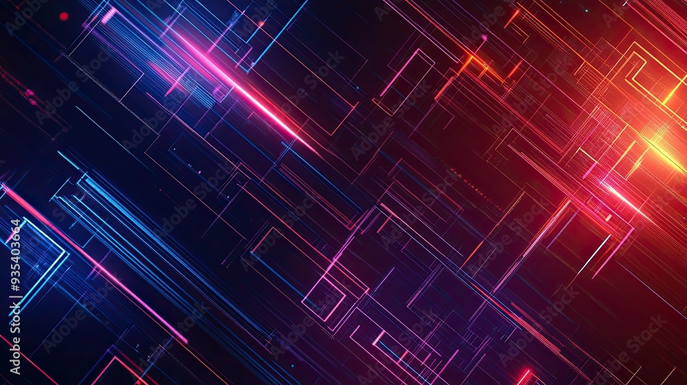 Poster an abstract, high-tech background with luminous patterns and lines, representing futuristic medical 