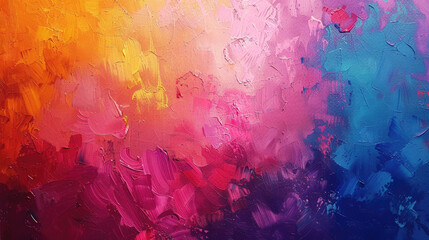 Vibrant Abstract Oil Painting with Bold Brush Strokes in Warm and Cool Tones