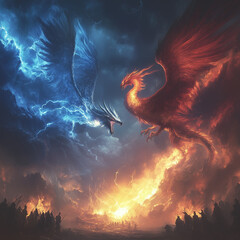 Epic Battle: Dragon vs. Phoenix