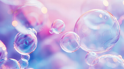 Abstract Purple and Blue Bubbles Background.