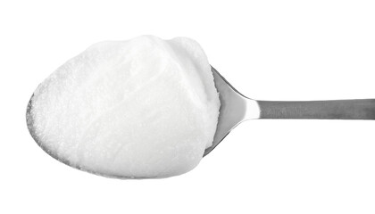 Render lard, pig fat spread on metal spoon, isolated on white