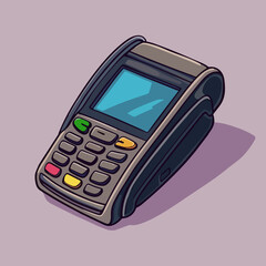 Obraz premium Card Payment Terminal Illustration