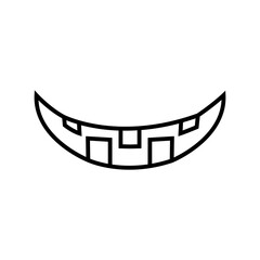 Smile icon vector. Evil smile illustration sign. Smile for pumpkin symbol or logo.