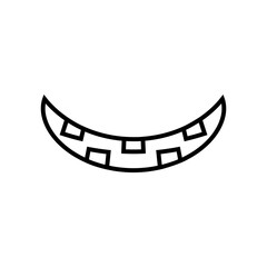 Smile icon vector. Evil smile illustration sign. Smile for pumpkin symbol or logo.