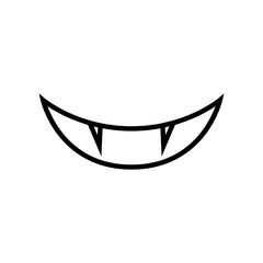 Smile icon vector. Evil smile illustration sign. Smile for pumpkin symbol or logo.