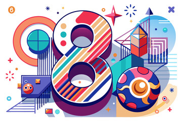 Abstract Geometric Illustration of the Number Eight