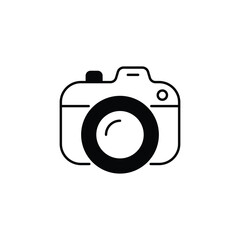Camera icon design with white background stock illustration