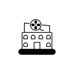 Theater Building icon design with white background stock illustration