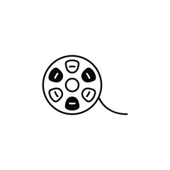 Film Reel icon design with white background stock illustration